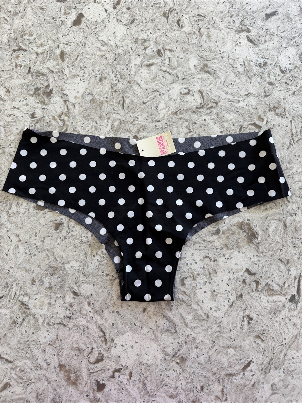 NWT PINK Black Polka Dot Seamless Hipster Panty